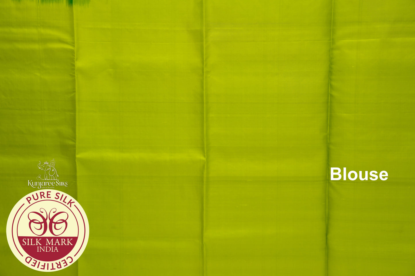 Green with Lime Color Pure Silk Saree