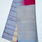 Pure Handloom Soft Silk Saree – Ruby Red & Powder Blue with Zari Pallu