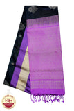 Black with Magenta Color Pure Silk Saree