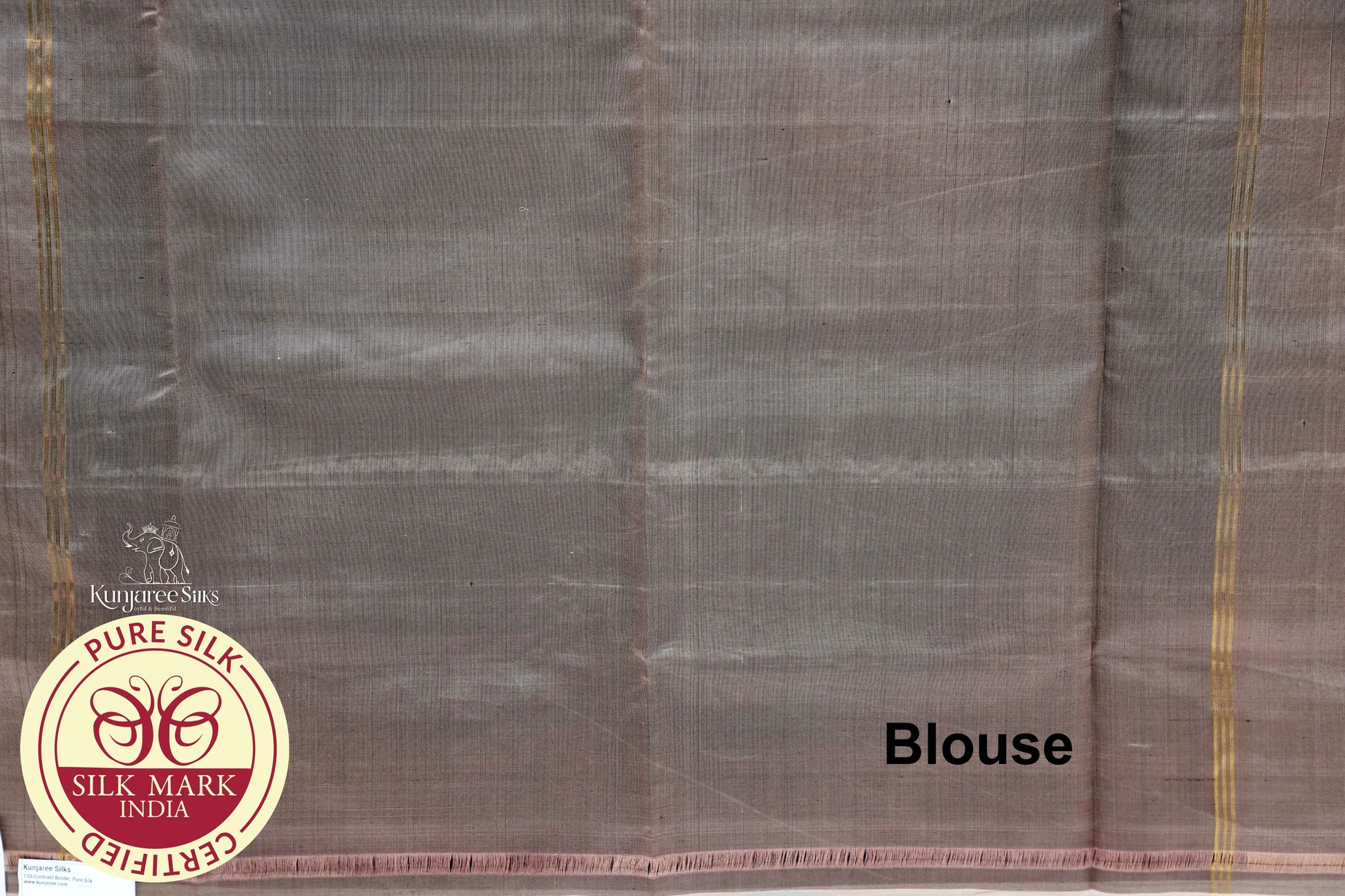 Biscut Brown With Voilet Pure Silk Saree