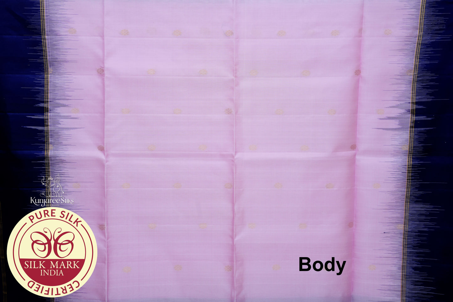 Baby Pink with Voilet Pure Silk Saree