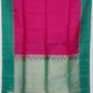 Red with Green Color Pure Silk Saree