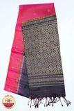 Crimson with Coffee Color Pure Silk Saree