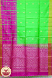 Rani Pink with Parrot Green Color Pure Silk Saree