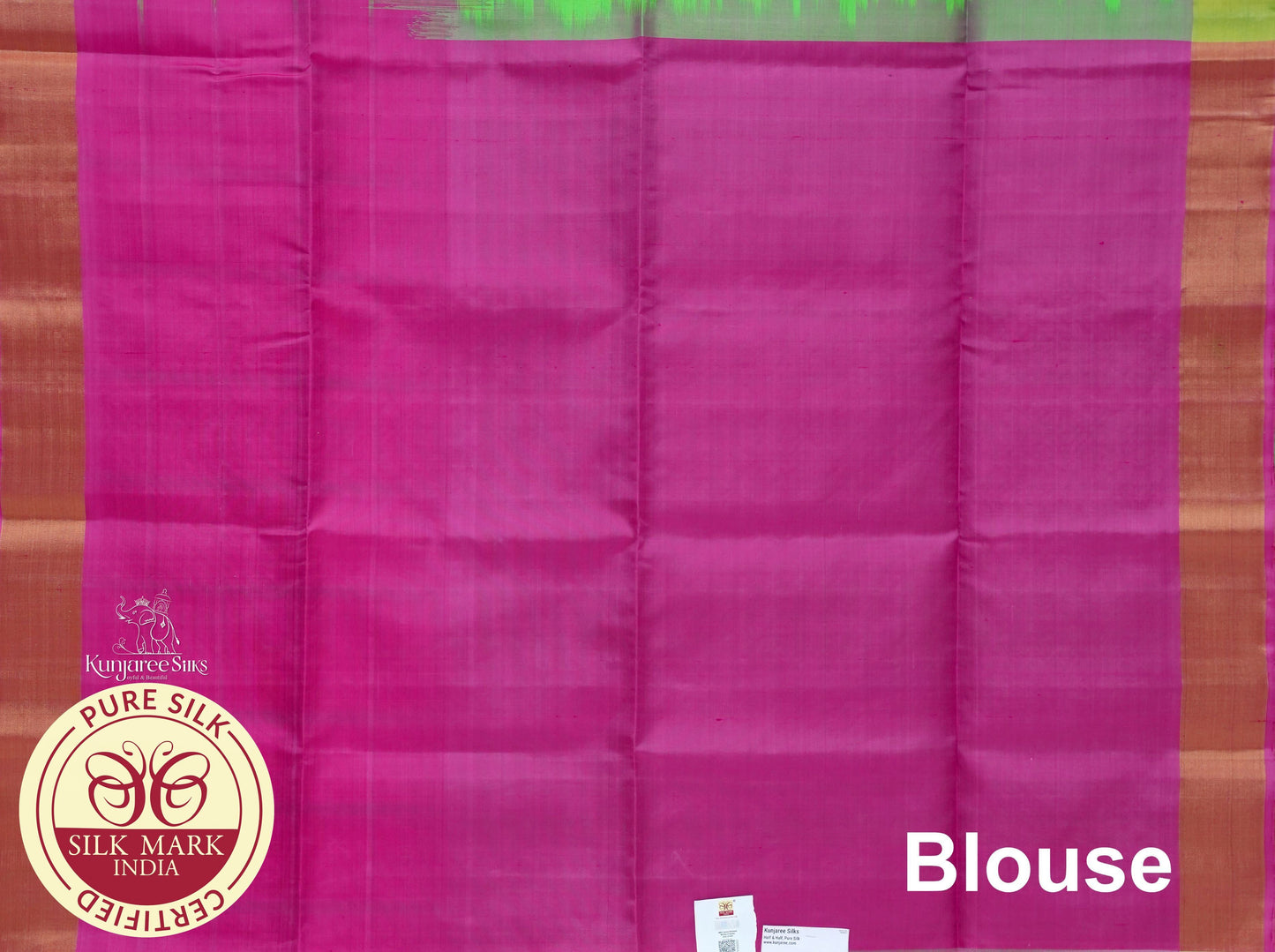 Rani Pink with Parrot Green Color Pure Silk Saree