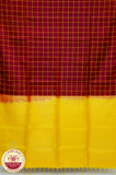 Maroon with Yellow Color Pure Silk Saree