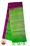Purple with Green Color Pure Silk Saree
