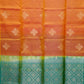 Dual Tone Orange with Green Color Pure Silk Saree