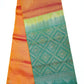 Dual Tone Orange with Green Color Pure Silk Saree