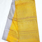 Grey with Yellow Color Pure Silk Saree