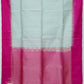 Gray with Pink Color Pure Silk Saree