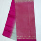 Pure Silk Handloom Soft Silk Saree – Silver Grey with Rani Pink Zari Pallu