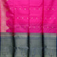 Rani Pink with Voilet Color Pure Silk Saree