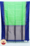 Parrot Green with Navy Blue Color Pure Silk Saree