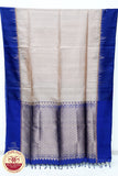 Biscuit with Purple Color Pure Silk Saree