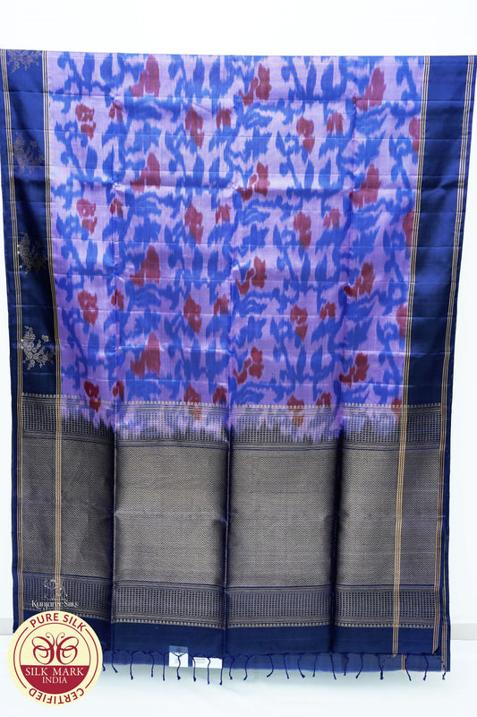 Purple with Voilet Color Pochampalli Pure Silk Saree