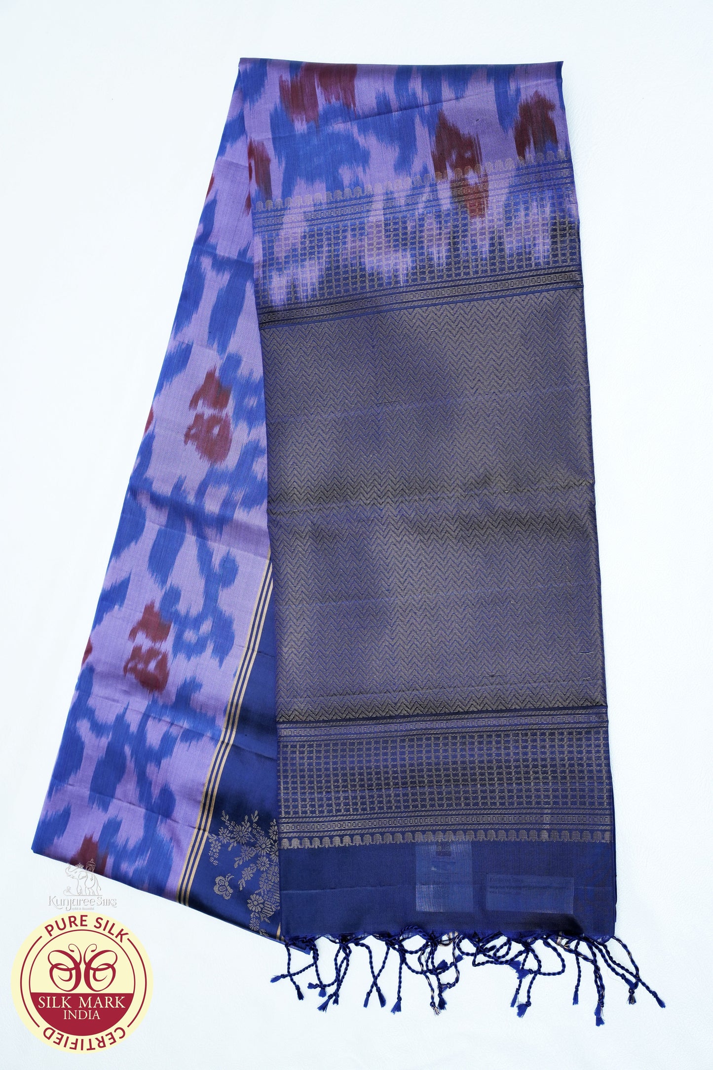 Purple with Voilet Color Pochampalli Pure Silk Saree