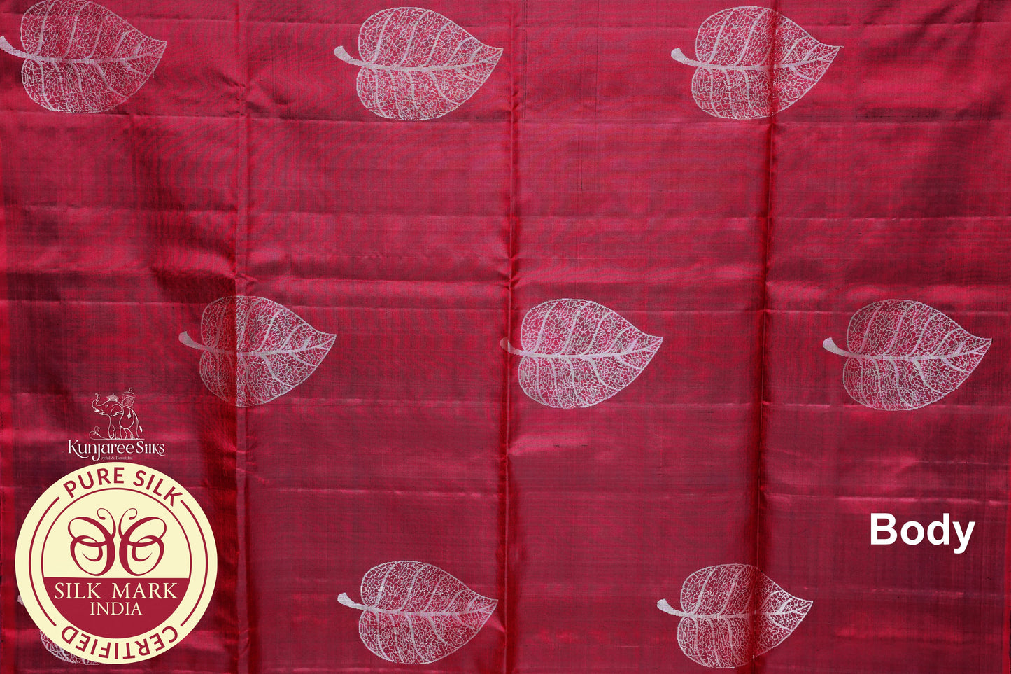 Maroon with Silver Color Pure silk Saree