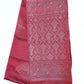 Pure Handloom Soft Silk Borderless Saree – Rust Maroon with Self Woven Leaf & Rich Pallu