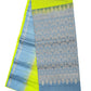 Parrot Green with Teal Blue Color Pure Silk Saree