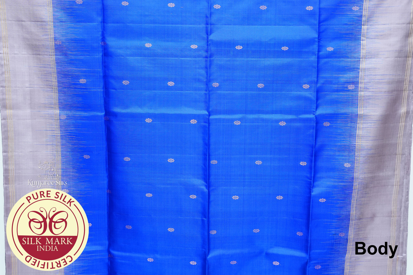 Blue with Gold Color Pure Silk Saree