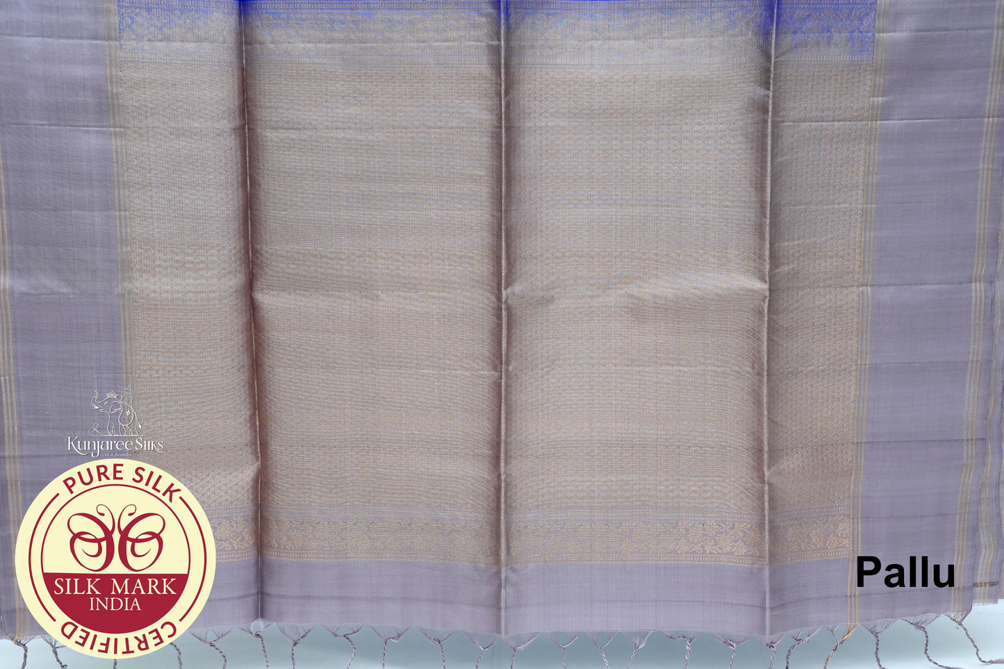 Blue with Gold Color Pure Silk Saree