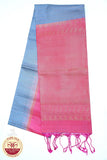 Pink Gray with Gold Color Pure Silk Saree