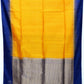 Mustard Yellow with Navy Blue Color Pure Silk Saree