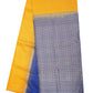 Pure Handloom Soft Silk Saree in Mustard Yellow with Royal Blue Zari Pallu