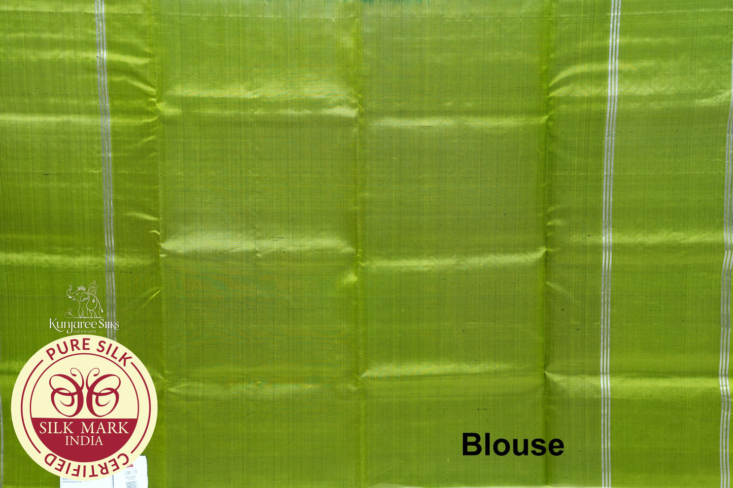 Green with Silver Color Pure silk Saree