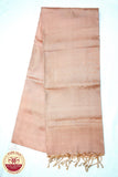 Pure Handloom Borderless Soft Silk Saree – Peach Blush Elegance