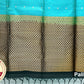 Sky Blue with Bottle Green Color Pure Silk Saree