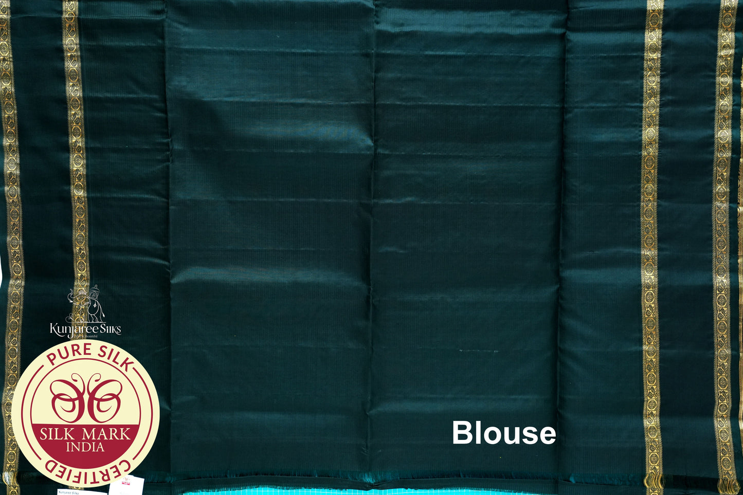 Sky Blue with Bottle Green Color Pure Silk Saree