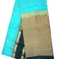 Sky Blue with Bottle Green Color Pure Silk Saree