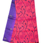 Pure Silk Handloom Pochampally Ikkat Border Saree – Purple & Orange Floral