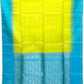 Parrot Green with Sea Blue Color Pure Silk Saree