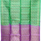 Green with Purple Color Pure Silk Saree