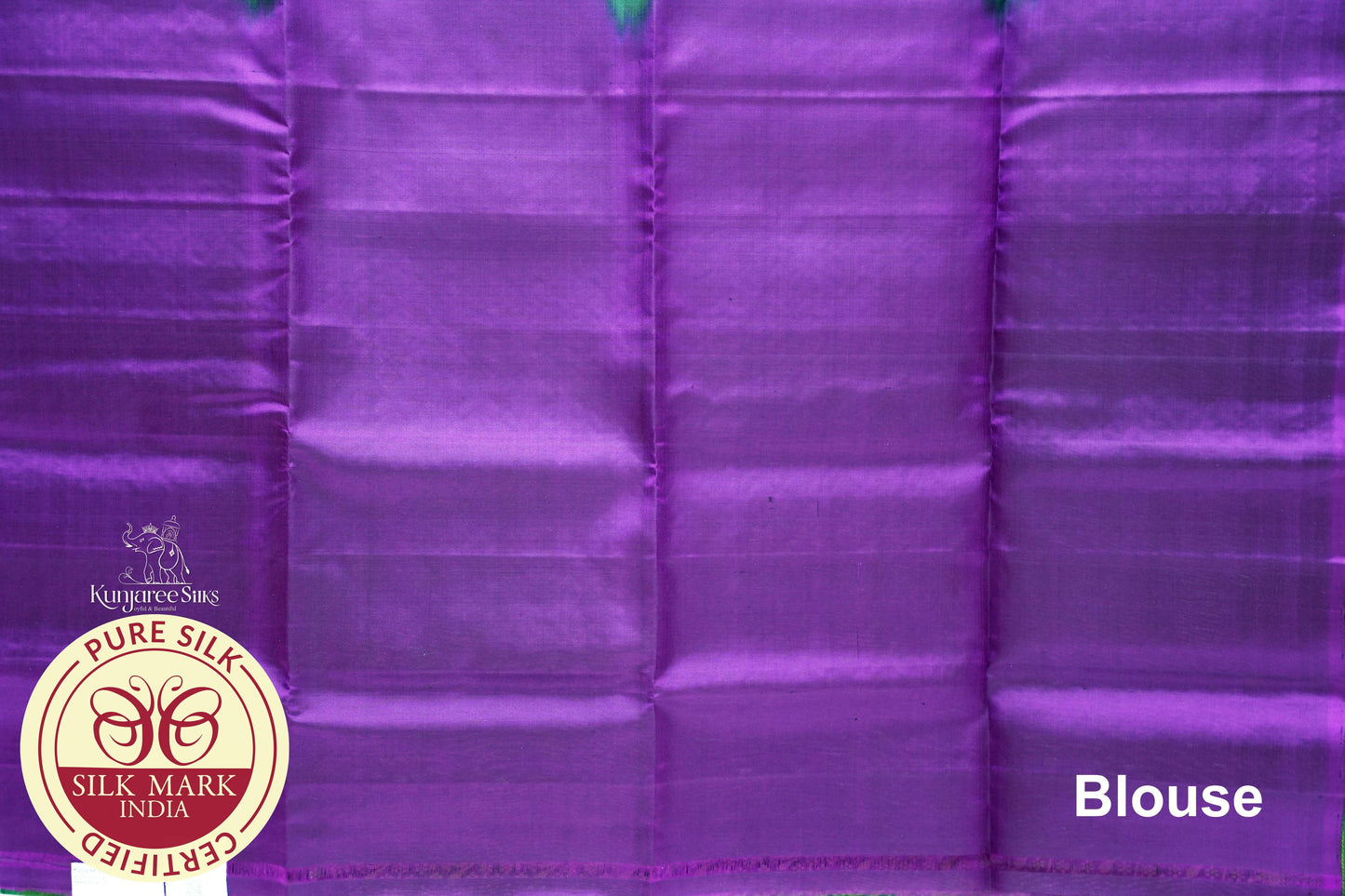 Green with Purple Color Pure Silk Saree