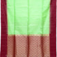 Parrot Green with Maroon Color Pure Silk Saree