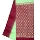 Parrot Green with Maroon Color Pure Silk Saree