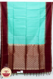 Sky Blue with Maroon Color Pure Silk Saree