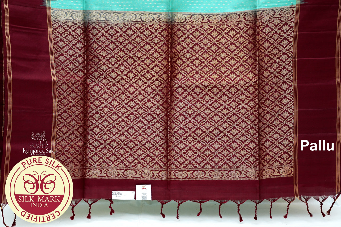 Sky Blue with Maroon Color Pure Silk Saree