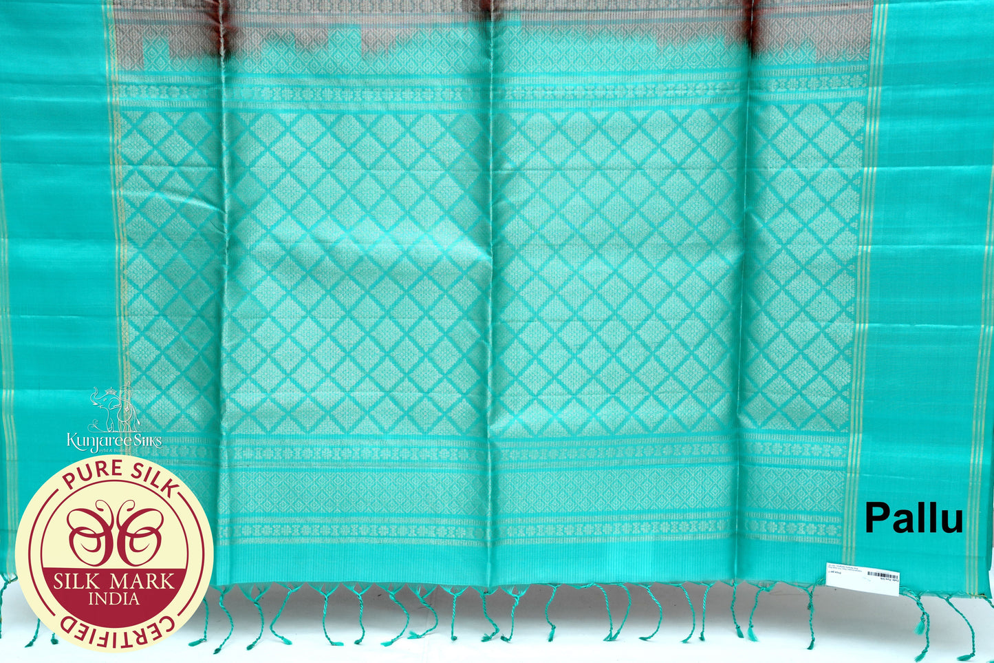 Rani with Sky Blue Color Pure Silk Saree