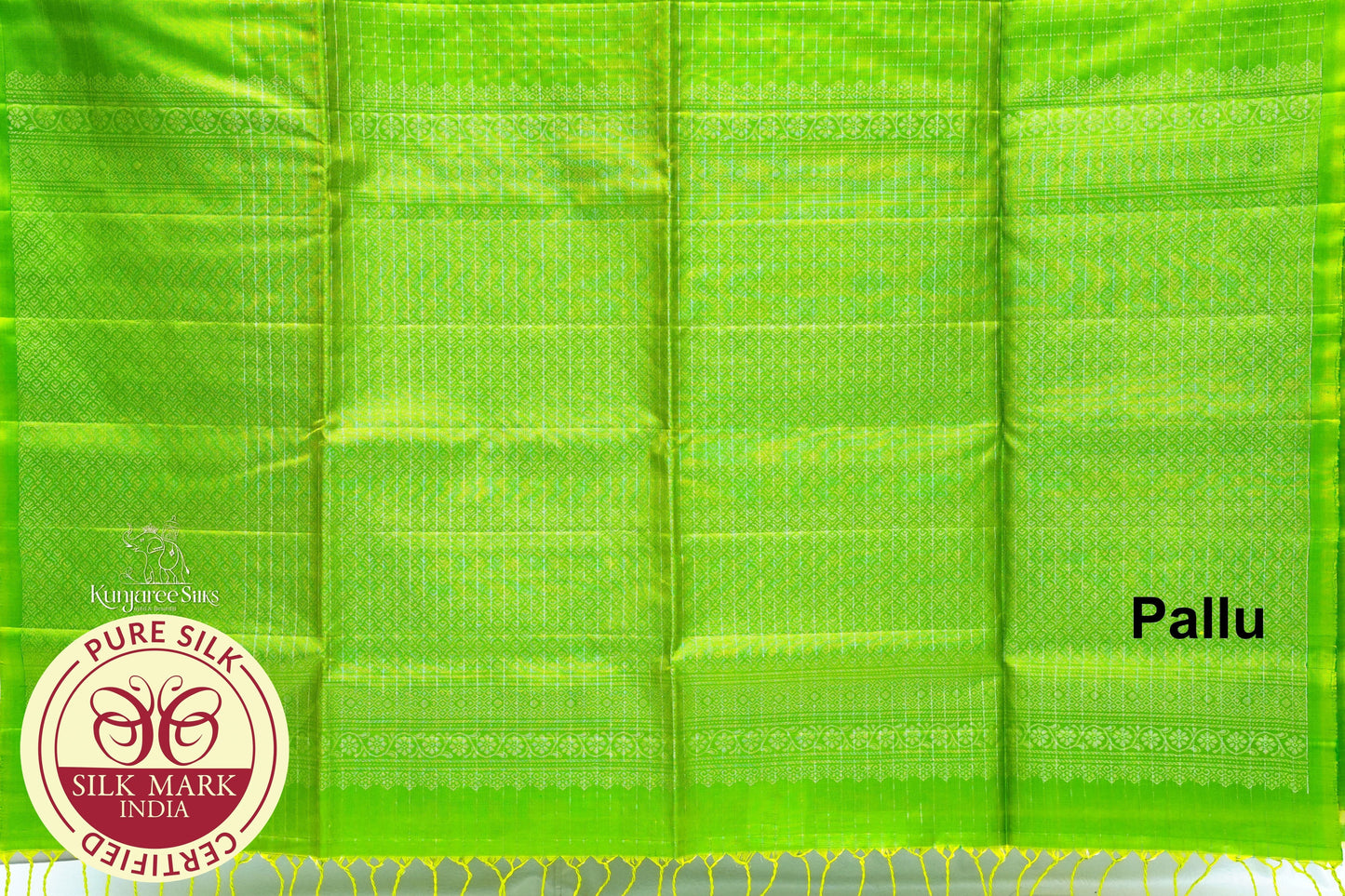Parrot Green Color Pure Silk Saree