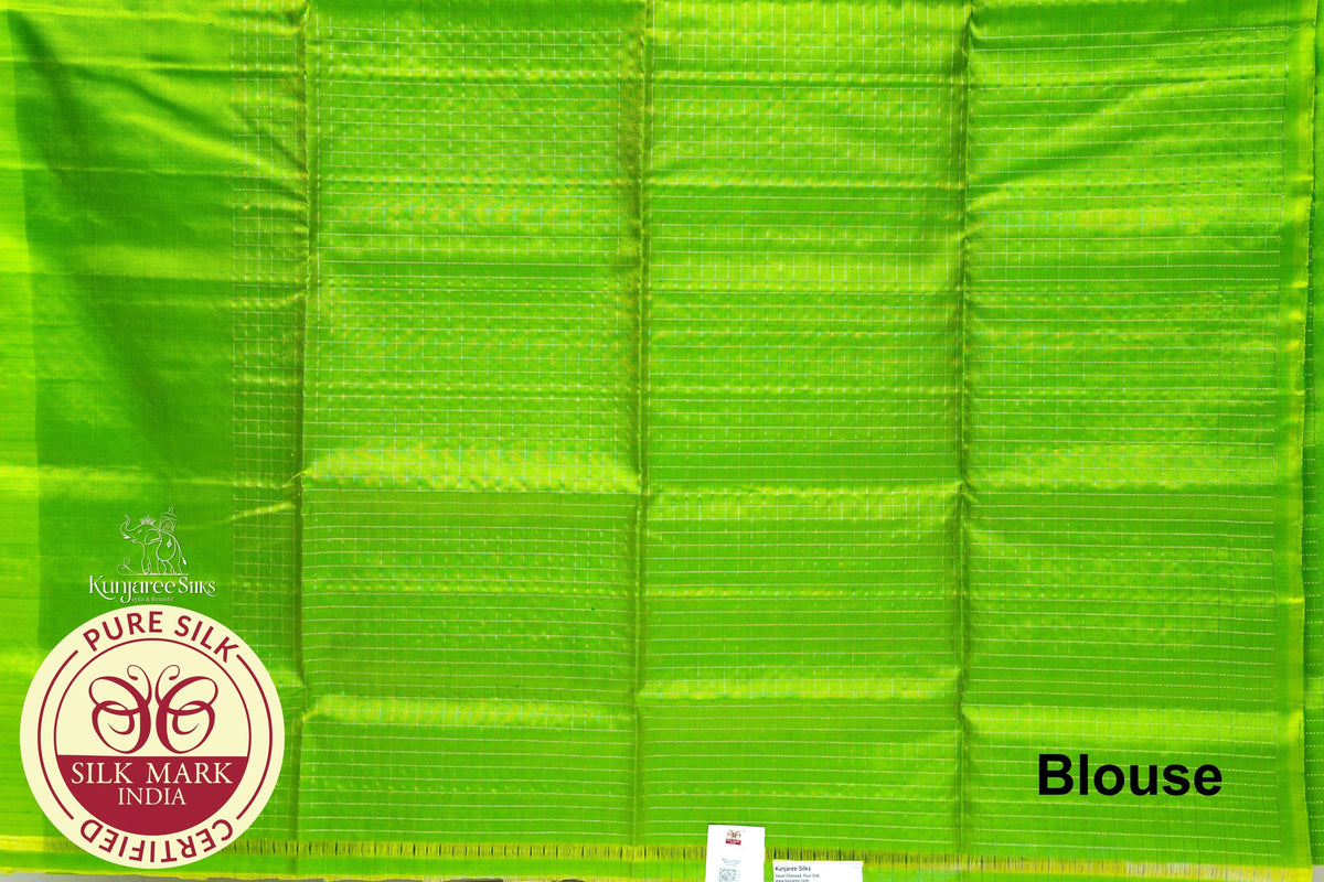 Parrot Green Color Pure Silk Saree
