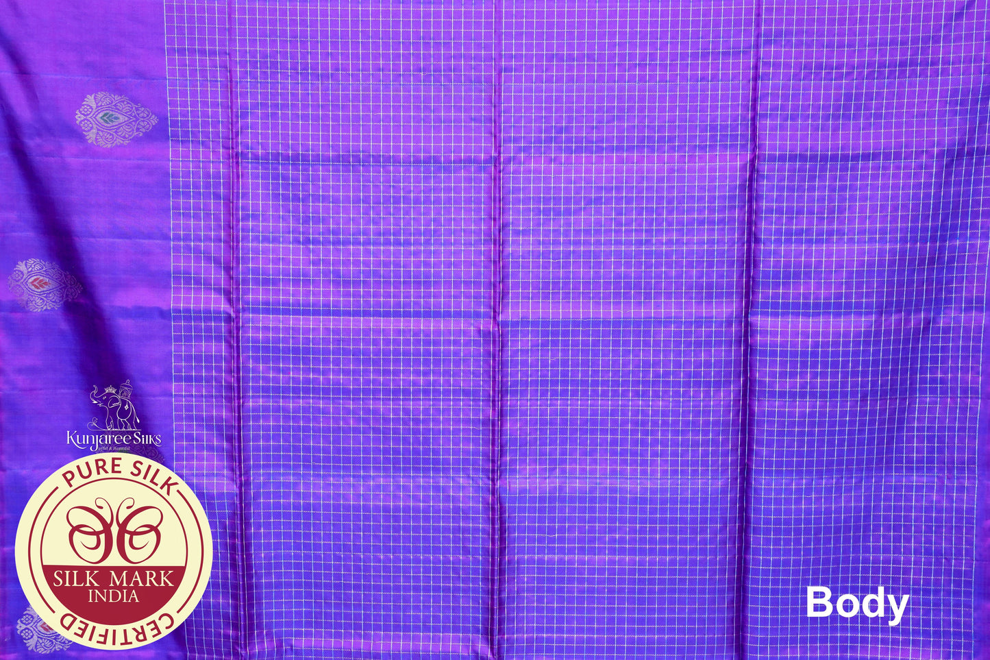 Lavender with Silver Color Pure Silk Saree