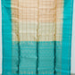 Gold with Ocean Blue Color Pure Silk Saree