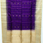 Purple with Cream Yellow Color Pure Silk Saree