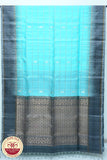 Sky Blue with Dark Grey Color Pure Silk Saree