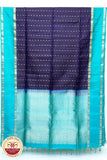 Royal Blue with Teal Green Color Pure Silk Saree